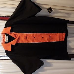 Men's 2x black and orange bowling shirt, Cruisin USA.